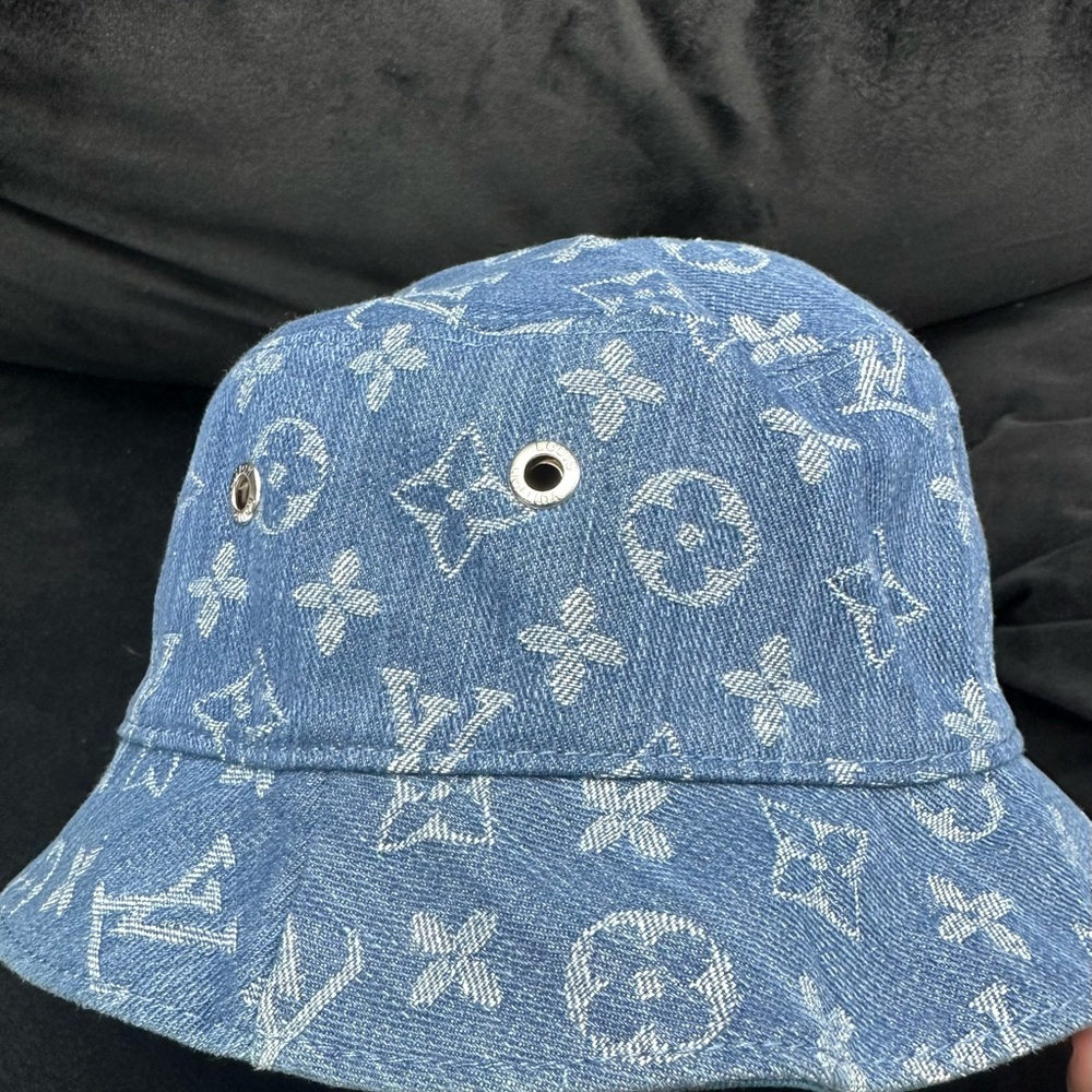 Louis Vuitton Teal Denim Bucket Hat
